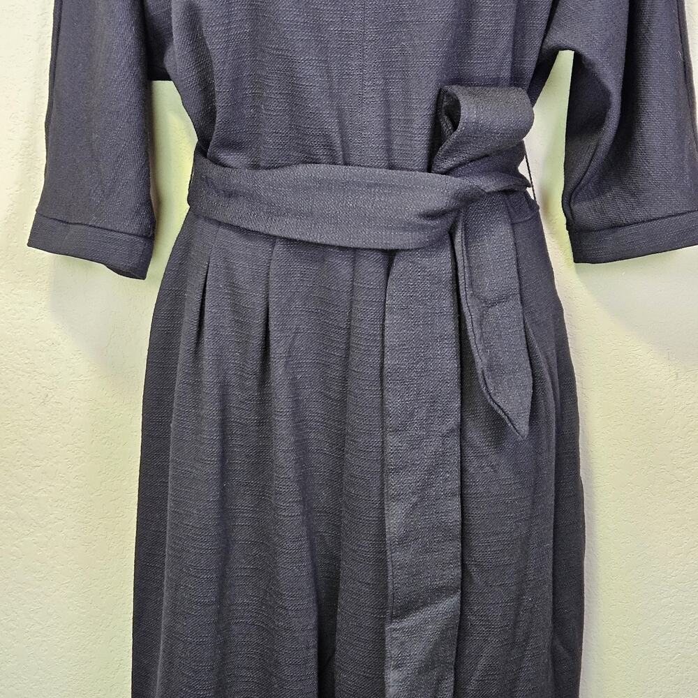 Anthropologie Sutton Jumpsuit MP Black Ponte Belted Pockets Lounge Minimal Crop - Picture 5 of 16